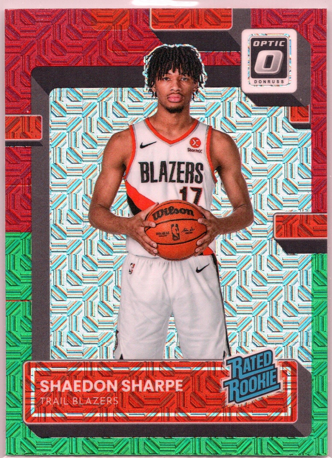 2022-23 Donruss Optic #249 Shaedon Sharpe Choice Red & Green