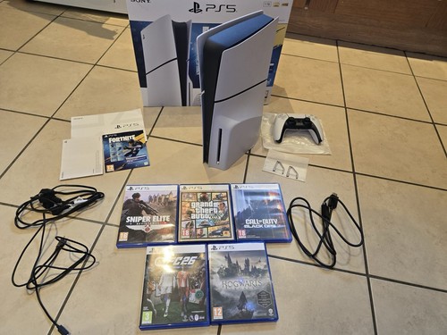 Sony PlayStation 5 Slim Disc Boxed Bundle With Games Controller And Cables