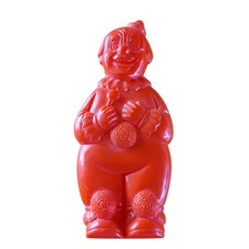 1950s Celluloid Baby Rattle Red Clown 4.25" High Not for Play No Makers Mark