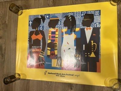 Signed Varnette Honeywood 1990 National Black Arts Festival Poster Atlanta