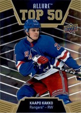 Kaapo Kakko 2019-20 Upper Deck Allure Top 50 RC #T50-10 New York Rangers