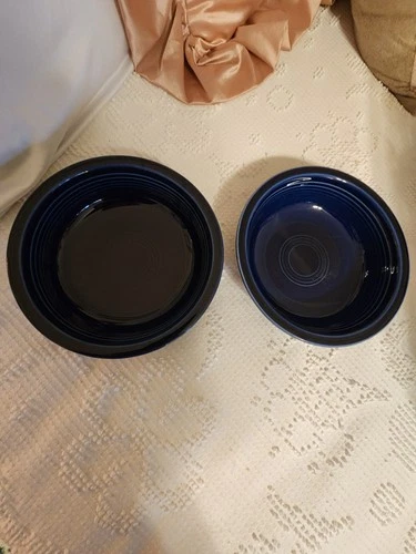 Set of 2 Retired Fiesta Cobalt Blue 7" Bowls Fiestaware Homer Laughlin