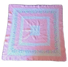 crochet baby blanket handmade Pink White Lavender 40" X 40"