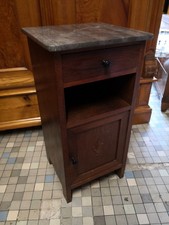 Art Deco Nachtschrank Kommode Eiche/Marmor um 1920