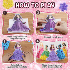 Poke Art Princess Kit Gift 10 Pcs Set,Crafts for Kids Ages 4-8, Diy Craft Kit...