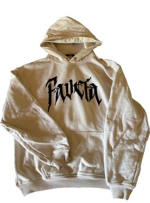 FAVELA Hoodie  BOLT FLEECE VANILLA FRONTZIP  in Cremeweiß