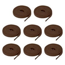 4 Pairs Flat Shoe Laces 5/16" x 180" Polyester Sneaker Shoestring, Brown