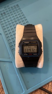 Casio F91W Digital Watch Black Resin Strap Alarm Chronograph