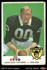1969 Topps #163 Jim Otto Raiders HOF Miami Florida 1 - POOR