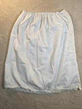 Vintage Half Slip Skirt White Embroidered Details