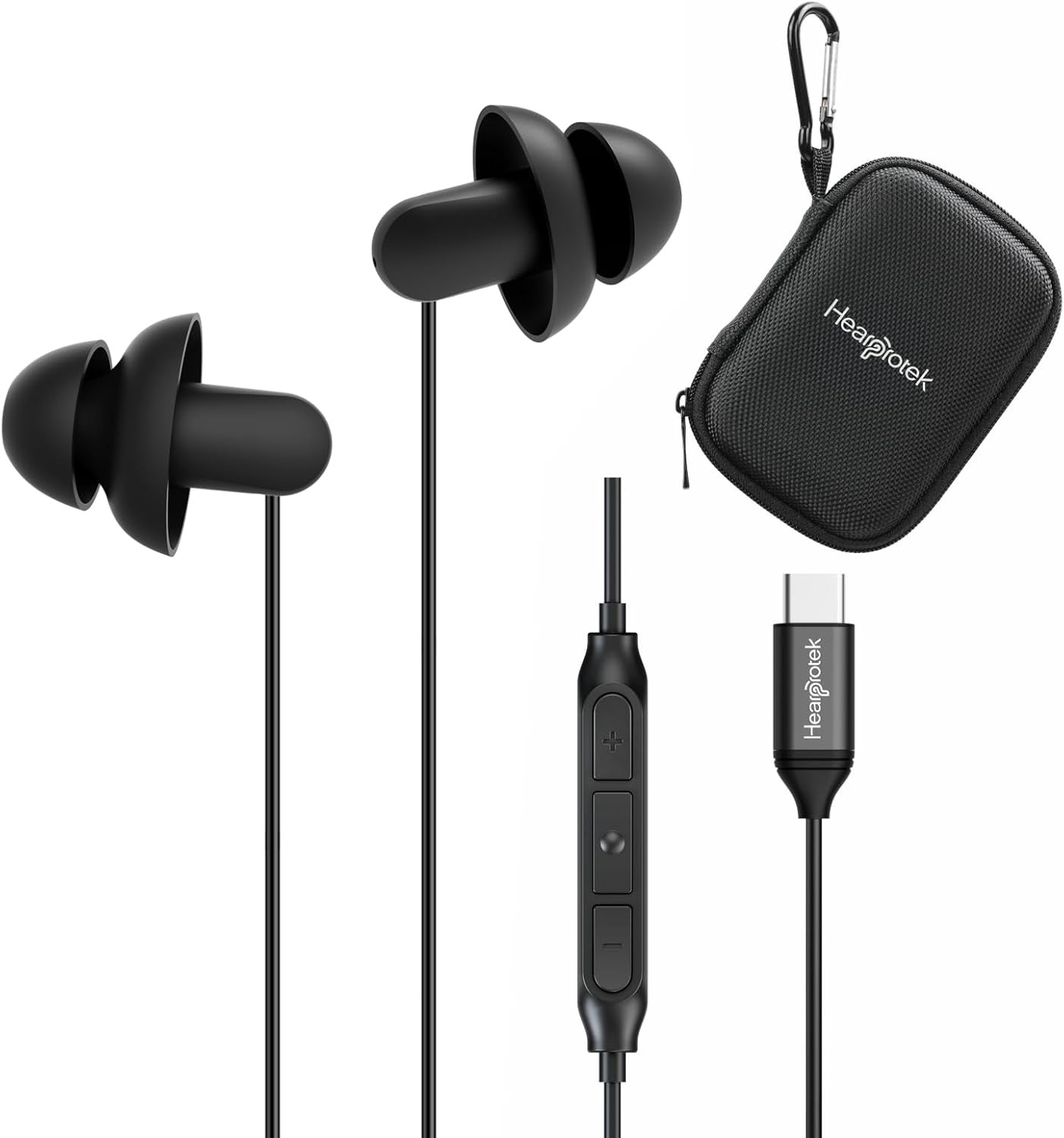 Écouteurs de Sommeil USB C Intra Casque Anti Bruit Silicone avec Micro Pack de 2