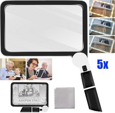 5X Page Magnifying Glass with 3 Lighting Modes for Reading  Low Vision Seniors