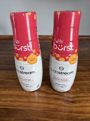 Sodastream Bubly Burst Peach Mango Beverage Mix 14.9 oz Soda Stream 2-Pack