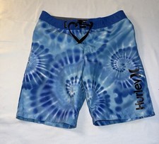 Hurley Boys Tie-Dye Blue Board Shorts, Size 10, RN81917