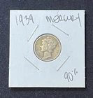 1939 UNITED STATES MERCURY HEAD SILVER DIME COIN CIRCULATED 90% SILVER
