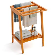 Freestanding Towel Rack for Bathroom with Storage Shelf for Poolside Living Room