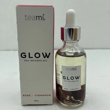 Teami GLOW Tea Infused Facial Oil ~ Rose + Cinnamon ~ Full Size 2oz~NIB