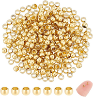 300 Stk Runde Quetschperlen 2.5Mm Edelstahl Abstandsperlen Rondelle Perlen Winzi