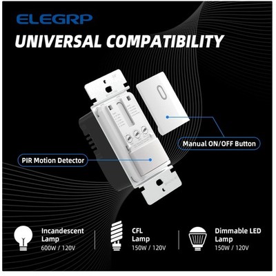 Energy Saving Motion Sensor Switch, 2 Pack