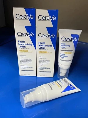 CERAVE 2x Facial Moisturising Lotion AM SPF50 52ml (Total 104ml) New