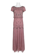 NWT Adrianna Papell S/S Beaded Maxi cocktail formal Dress US 22W vintage feel!