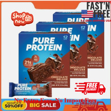 3 Pack Pure Protein Chocolate Deluxe Bars 21g...