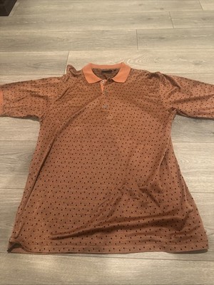 VTG BOBBY JONES Collection Italy Mens L Polo Shirt Brown Copper  Golf