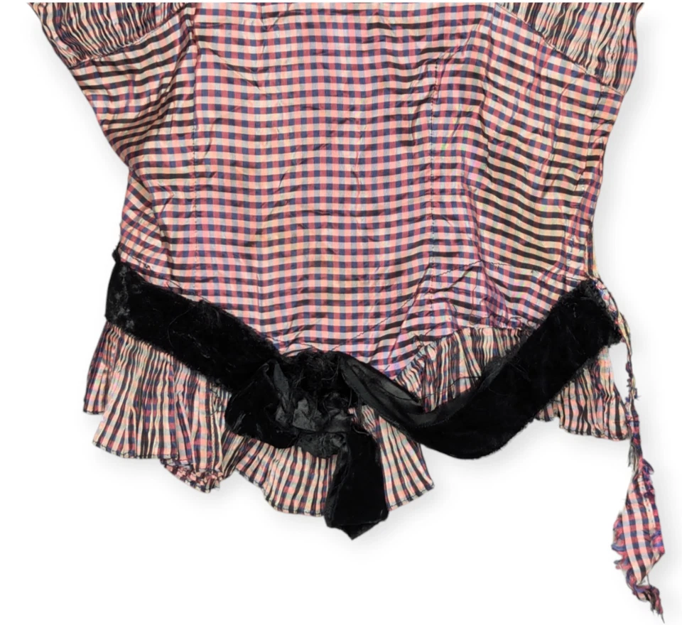 Vintage Original Junior by Bernard's Gingham & Velvet Lolita Top Size Small Jrs - Image 3 of 4
