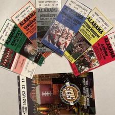 8 ALABAMA FOOTBALL 1996 TICKET STUBS,SEC CHAMPIONSHIP GENE STALLINGS FREE SHIP