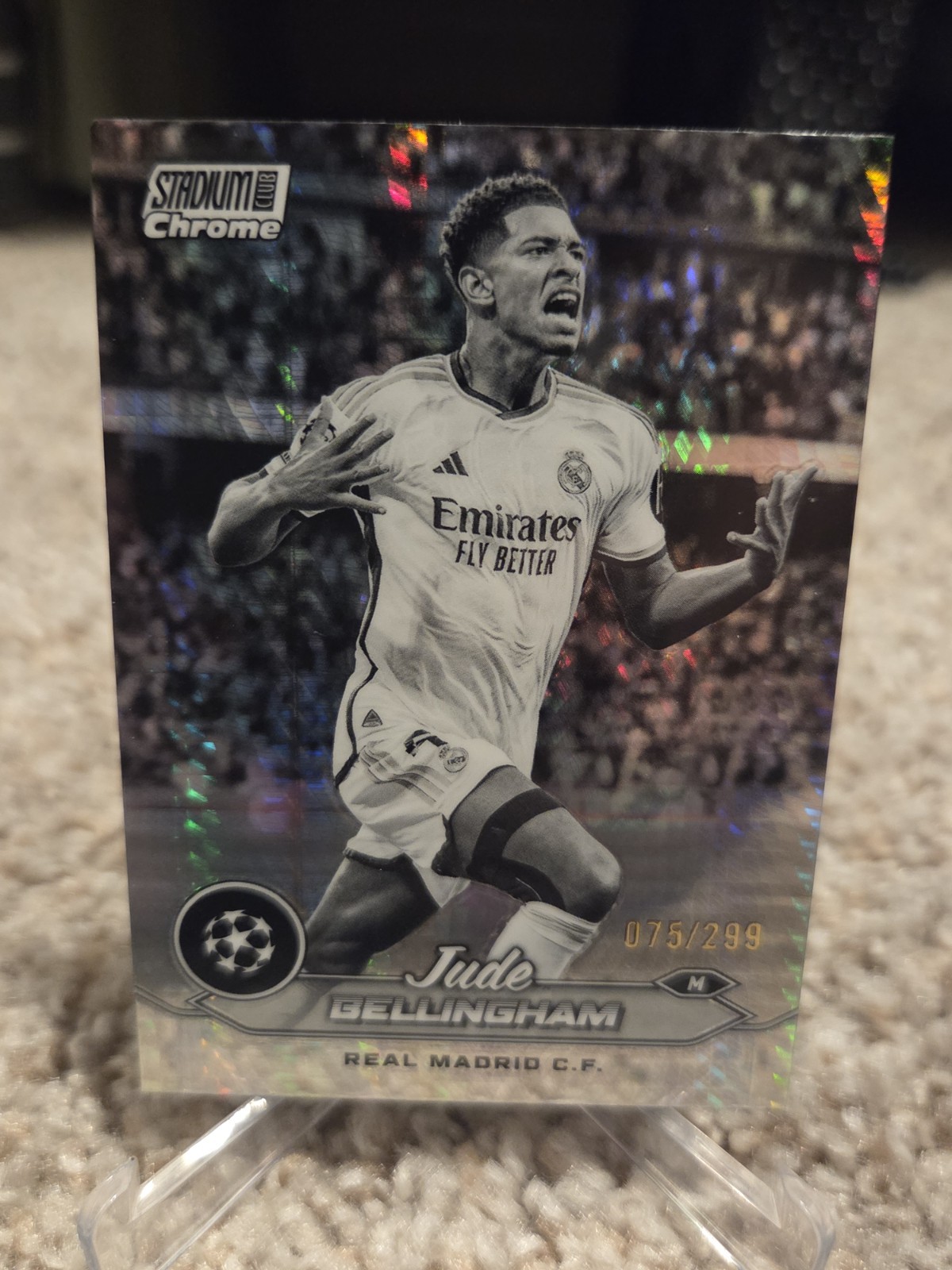 2023-24 Topps Stadium Club Chrome JUDE BELLINGHAM 75/299 Black and White #55
