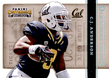 2015 Panini Contenders Draft Picks OLD SCHOOL COLORS #8 C.J. Anderson Cal Bears