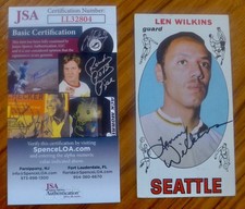 LENNY WILKINS HOF (Wilkens) dec. 2025 JSA certified auto signed 1969-70 Topps
