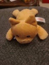 Melissa  Doug Gray Kitty Cat Stuffed Animal Lying Down Plush 9" Long