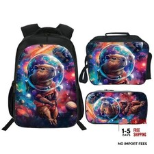 Kids Backpack School Bookbag 16inch Schoolbag With Lunch Box 16 Inches Capybara