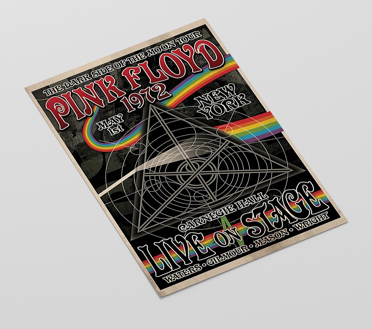 Pink Floyd Carnegie Hall 1972 Concert Poster Print Dark Side of