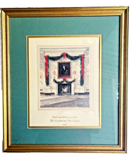 Official 1987 White House Christmas Card Ronald Reagan Framed Print State Dining