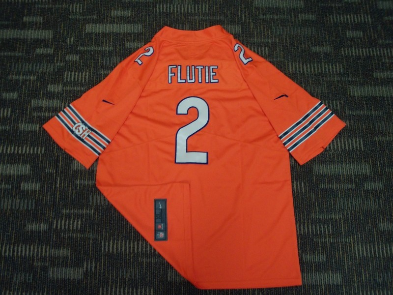 SEWN MIDWAY DOUG FLUTIE CHICAGO BEARS "GSH" ORANGE NFL CFL GAME FOOTBALL JERSEY