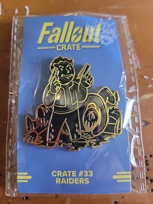 LOOT CRATE FALLOUT #33 RAIDERS GOLD & BLACK VERSION PIN