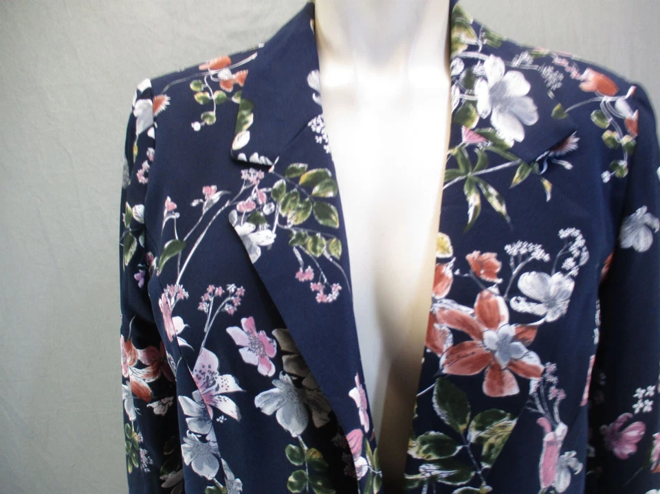 Blazer CYNTHIA ROWLEY Talla S Mujer Multicolor Floral Solapa Frente Abierto 342 Foto 2 de 4