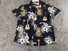 Joe Browns Shirt Mens Button Up 4XL Big Guitar Floral Black Short Sleeve N49