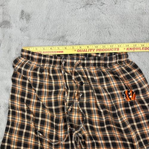 Cincinnati Bengals Pants Mens Large Orange Black Plaid NFL Football Drawstring - Picture 4 of 8