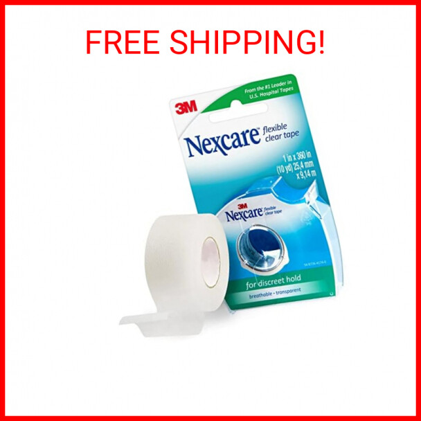 Nexcare Flexible Clear Tape, Waterproof Transparent Medical Tape