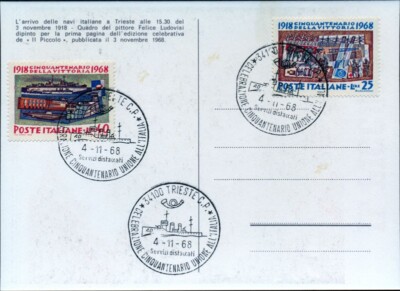 REP. IT. 1968 AK F.D.C. JUBILÄUM SIEG 2 WERTE WIE ABGEBILDET