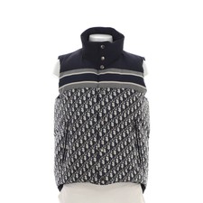 Christian Dior Women's Reversible Puffer Vest Quilted Oblique Polyester