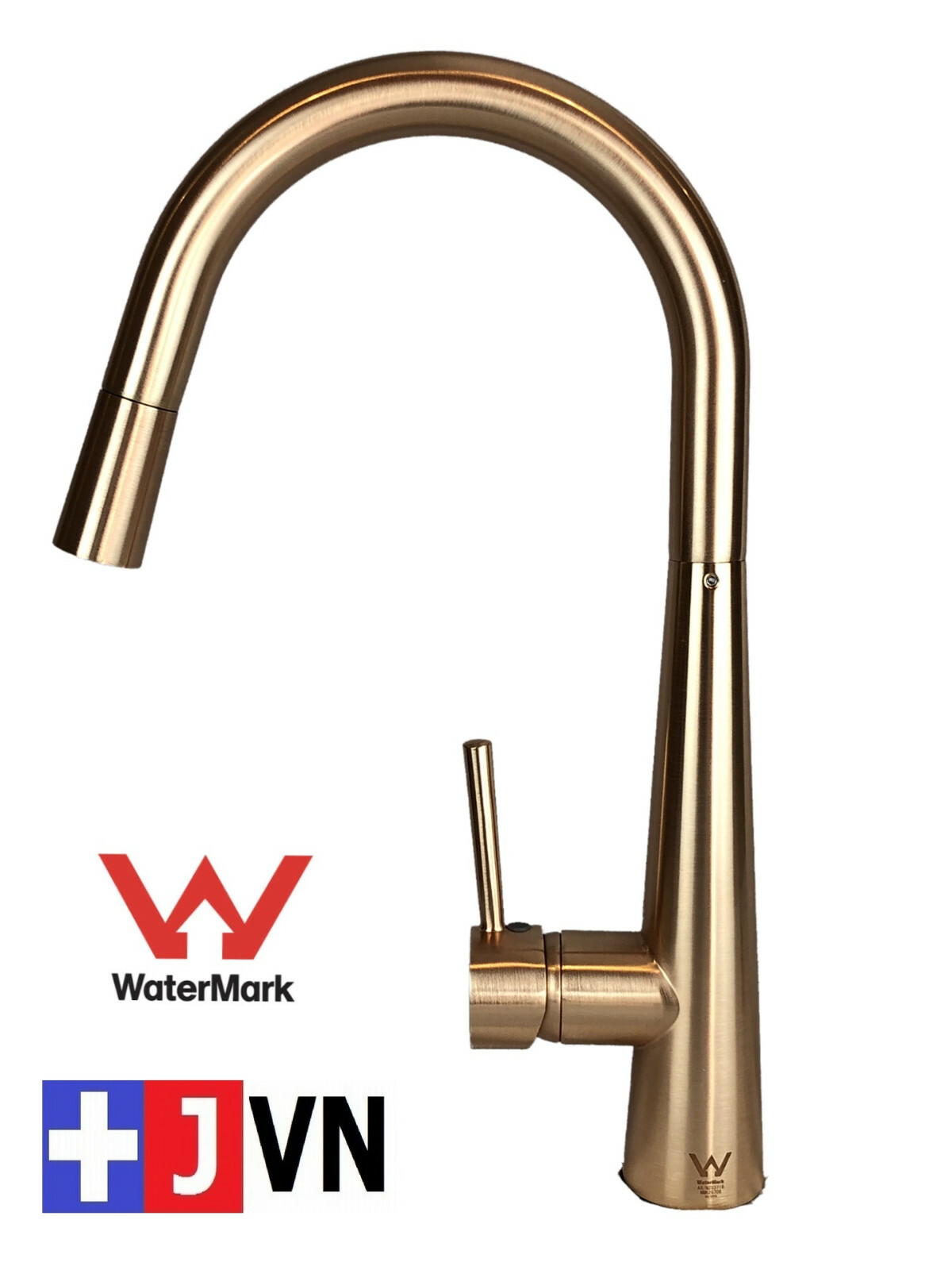 Watermark Brush Copper Rose Gold pull out kitchen mixer tap