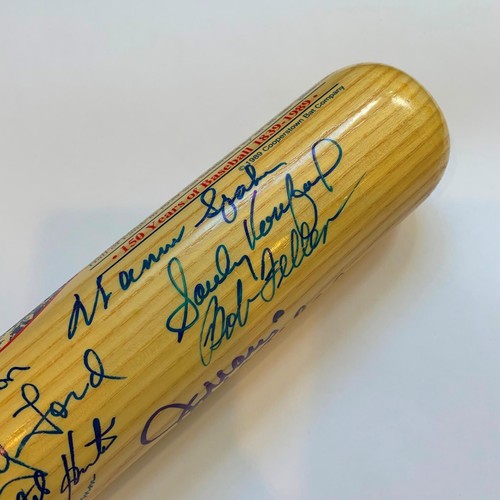 Sandy Koufax Whitey Ford Hall Of Fame Pitching Legends Signed Bat 13 Sigs JSA - Picture 6 of 10
