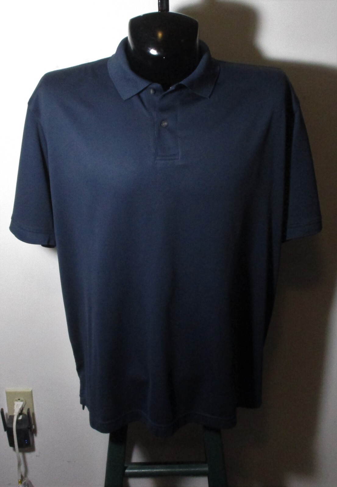 L.L. BEAN Blue Short Sleeve Polo Shirt Men's Size XL Reg.