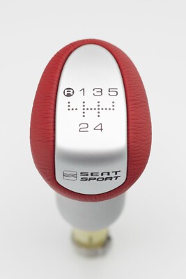 Seat Sport 5 Speed Gear knob Schaltknauf Ibiza Leon New Red leather boxed Rare 