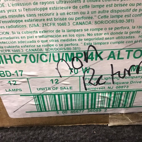 Philips Metal Halide Lamps MHC70/C/U/MP/ 4K ALTO - Picture 3 of 10