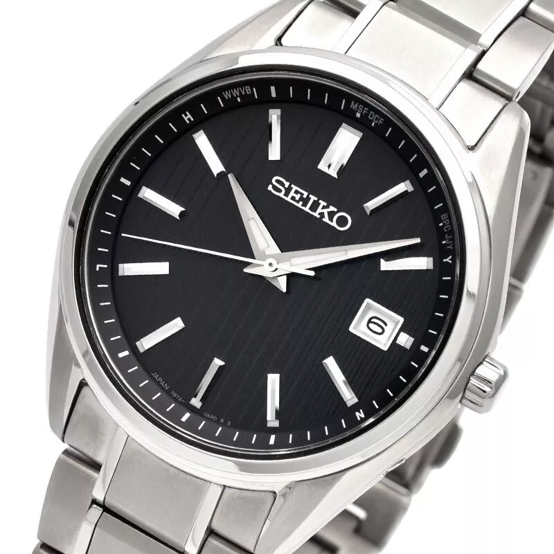 SEIKO SELECTION SBTM341 Titanium Radio Solar Watch Black Dial 39.5mm